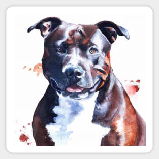 Staffordshire Bull Terrier Watercolor - Dog Lovers Sticker